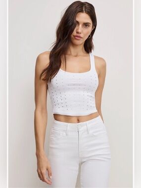 Good American Crystal Embellished Tank